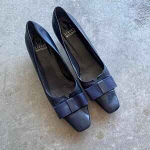 Vintage Navy Blue Kitten Heels
